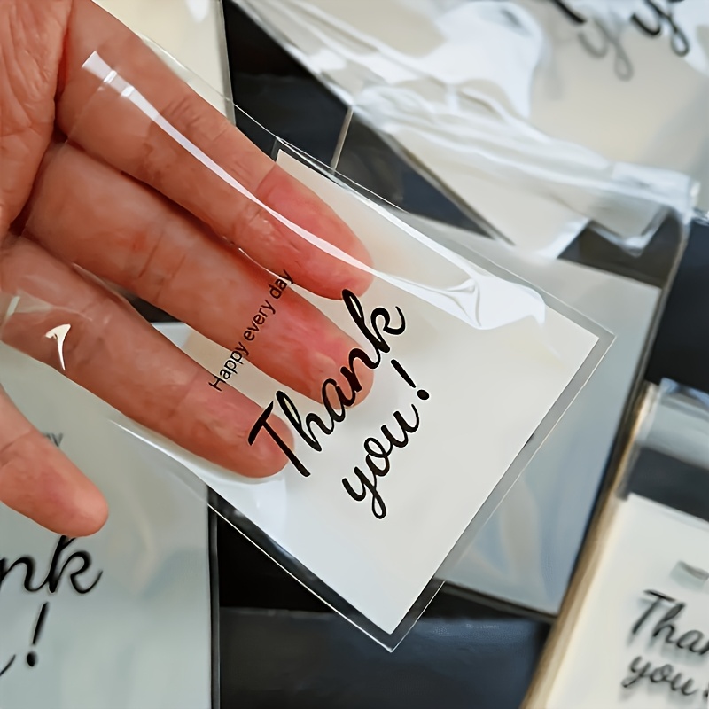 25pcs Thank You Plastic Gift Bags, Self-Sealing Design